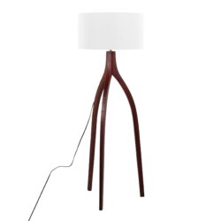 Wishbone - Contemporary Floor Lamp - Walnut / White