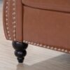 Rolled Arm Chesterfield Three Seater Sofa - Brown - Image 14