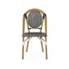 Outdoor Rattan And Aluminum French Bistro Chair Set - Black / White - Image 5