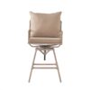 Industrial Outdoor Patio Plumber'S Iron Frame Swivel Barstool With Cushions, Height Adjustable, Brass - Antique Brass - Image 4
