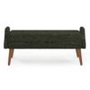 Modern Living Room Bench With Looped Yarn Fabric And Rubber Wooden Legs - Green - Image 10