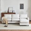 4 Piece L Shaped Modular Free Combination Sectional Sofa Couch With Ottoman - White - Image 6