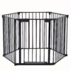 Adjustable Safety Gate 6 Panels Play Yard Metal Doorways Fireplace Fence Christmas Tree Fence Gate For House Stairs Gate Prohibited Area Fence - Black - Image 7