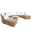 10 Piece Outdoor Sectional Half Round Patio Rattan Sofa Set, Wicker Conversation Furniture Set For Free Combination - White - Image 15
