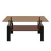 Modern Rectangular Coffee Table With Tempered Brown Glass Top And Layer Table For Living Room - Brown / Black - Image 10