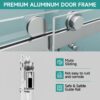 Frameless Double Sliding Soft Close Bathtub Shower Door, 5 / 16" Clear Nano Coated Tempered Glass And 304 Stainless Steel Handle - Brushed Nickel - Image 6