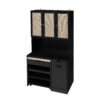 Kitchen Pantry Storage Cabinet, Modern Buffet Cabinet With Kitchen Cart, Tall Kitchen Hutch Cabinet With Microwave Stand, Food Pantry Cabinet With 3 Rattan Doors And Adjustable Shelves - Black - Image 13