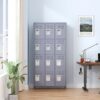 12 Door Lockers With Lock For Secure Storage Construction - Gray - Image 2