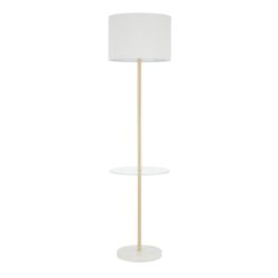 Chloe - Contemporary Shelf Floor Lamp - Clear / White