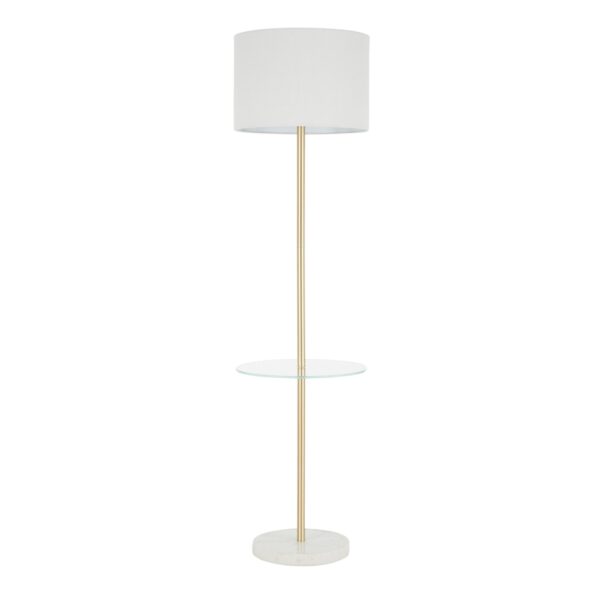 Chloe - Contemporary Shelf Floor Lamp - Clear / White