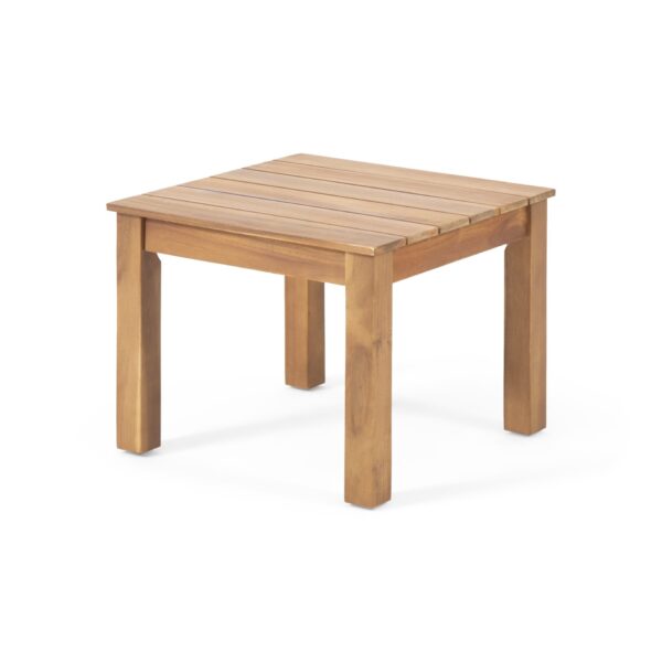 Halcyon - Outdoor Side Table With Slat Design And Acacia Wood Frame - Teak