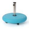 Stylish Round Wheelie - Umbrella Base With Stainless Steel Holder - Teal Concrete - Image 7