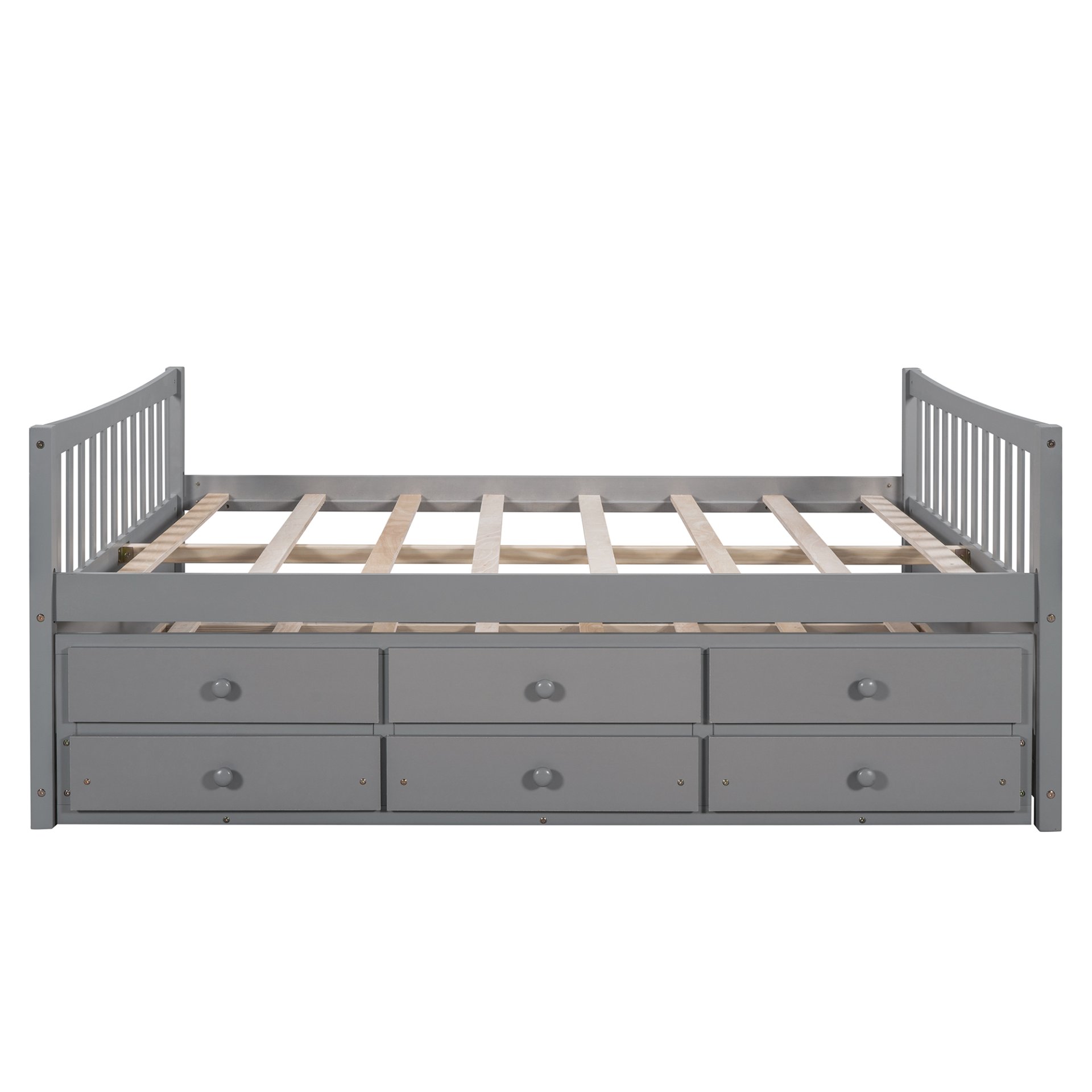 Full Size Daybed With Twin Size Trundle And Drawers - Gray - Image 7