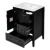 Retro Style Bathroom Vanity With Sink, Soft Closing Cabinet And Drawers - Black - Image 17