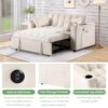 Multi Functional Sofa Bed With Cup Holder And USB Port For Living Room Or Apartments - Milk White - Image 5