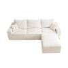 Shaped Sectional Sofa, Full Compression 3 Seater Cloud Couch With Chaise Sofa For Living Room, Ultra Soft Deep Seat Modular Sofa - Beige - Image 11