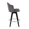 Ahoy - Contemporary Fixed Height Counter Stool Round Chrome Footrest (Set of 2) - Gray / Black - Image 3