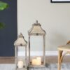 Candle Lantern Decorative, Hurricane Lantern Holder Decor For Indoor Outdoor, Home Garden Wedding - Ivory - Image 10