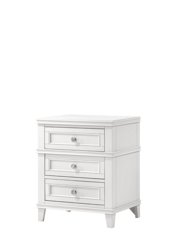 3 Drawer Nightstand With USB - White