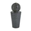 31.5" Tall Striped Column Fountain With LED Light Design For Outdoor Spaces - Gray - Image 5
