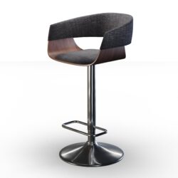 Lowell - Adjustable Swivel Bar Stool - Charcoal Gray