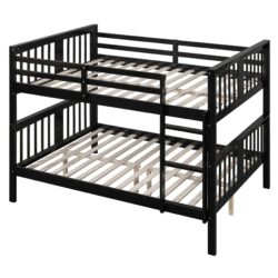 Full Over Full Bunk Bed With Ladder For Bedroom - Espresso