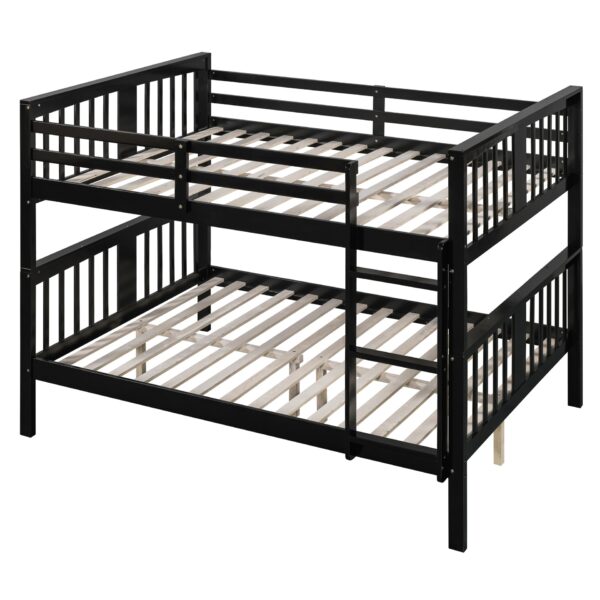 Full Over Full Bunk Bed With Ladder For Bedroom - Espresso