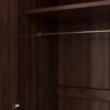 2 Door Wooden Wardrobe Armoire With 3 Storage Shelves - Brown - Image 11