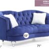 Charming Traditional Loveseat - Blue - Image 5