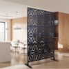 Outdoor & Indoor Privacy Screen, Metal Privacy Screen, Freestanding Decorative Privacy Screen For Deck Balcony Patio - Black - Image 14