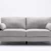 Damian - Woven Living Room Fabric Sofa, Loveseat (Set of 2) - Light Gray - Image 4