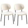 Boucle Dining Chairs, Dining Chairs With Metal Legs For Dining Room, Kitchen, Living Room (Set of 2) - Beige - Image 12