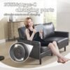 Mid Century Modern Loveseat Sofa, 2 Seater With USB & Removable Pillow Cover - Black - Image 7