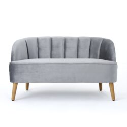 Modern Classic Shell Backed Loveseat - Gray