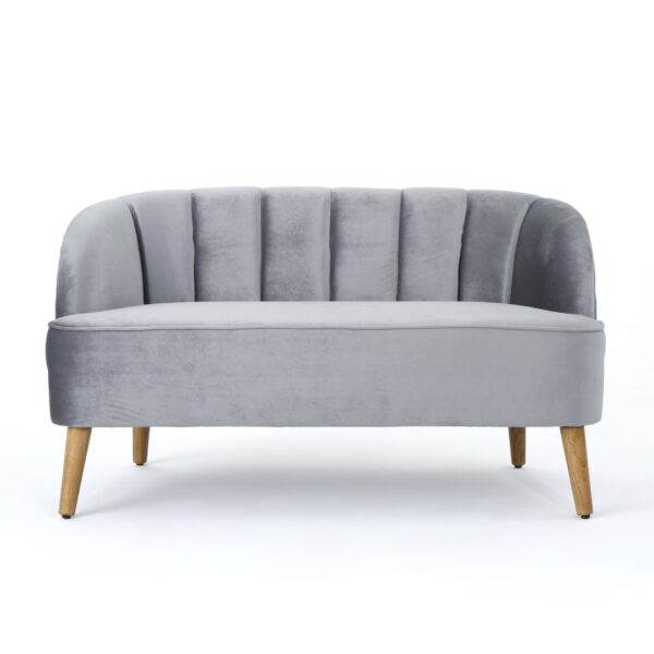 Modern Classic Shell Backed Loveseat - Gray