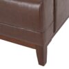 Mid Century Modern 3 Seater Sofa With Tufted Stitching - Dark Brown - Image 9