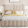Full Size Upholstered Platform Bed With A Hydraulic Storage System - Beige - Image 10
