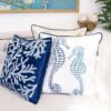 Seahorses Pillow Cover With Matching Back - Indigo - Image 4
