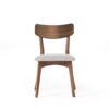 5 Piece Mid Century Dining Set With Walnut Frame And Upholstered Dining Chairs - Light Beige / Brown - Image 6
