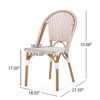 Outdoor Rattan And Aluminum French Bistro Chairs (Set of 2) Bamboo Print - Rust Red / White - Image 3