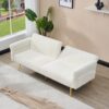 Corduroy Foldable Double Sofa Bed With Folding Armrests For Living Rooms And Small Spaces - White - Image 5