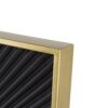 Square Carved Mirror With Pleated Design WithIron Frame, Neutral Colorway Wall Decor For Living Room Bathroom Entryway - Black - Image 9