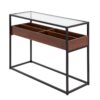 Display Contemporary Console Table - Black / Walnut / Clear - Image 3