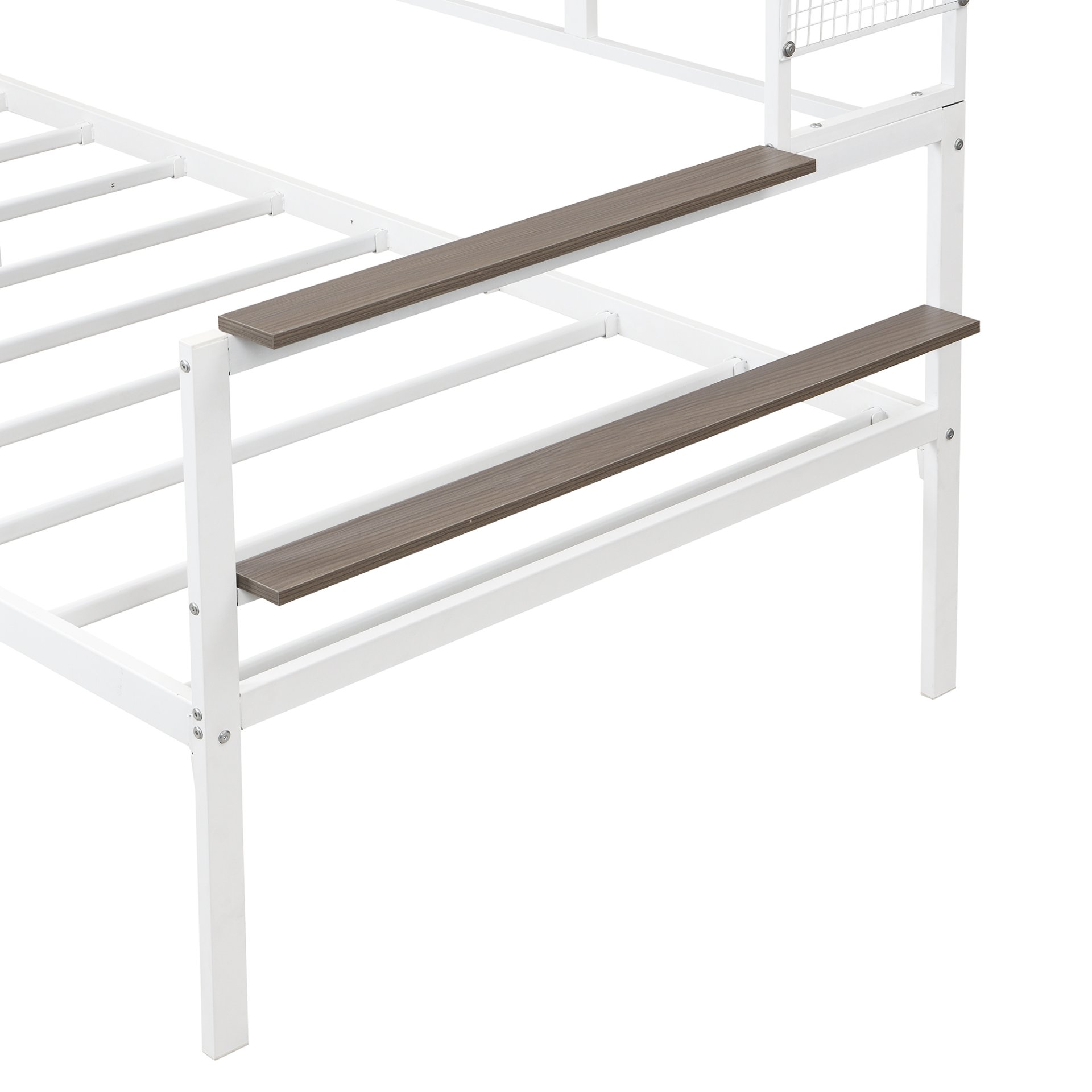 Twin Size Daybed With Movable Desk, Grid, Shelves And Clothes Hanger - White - Image 14
