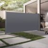 Retractable Side Screen Awning, Uv Resistant, Waterproof, Patio Privacy Screen For Garden, Balcony, Courtyard - Dark Gray - Image 5