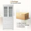 Freestanding Tall Bathroom Cabinet With 2 Adjustable Shelves, 3 Drawers, Soft Close Glass Doors - White - Image 10