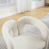 Contemporary Designed Velvet Fabric Upholstered Accent / Dining Chair Teddy Armchair (Set of 2) - Beige - Image 16