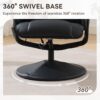 Massage Recliner Chair With Ottoman 360° Swivel Reclining Chair With Wrapped Base 5 Point Vibration Massage Seat Heating And 140° Adjustable Backrest - Black - Image 6