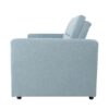 Loveseat Sleeper Pull Out Couch 3 In 1 Sofa Bed Adjustable Backrest - Light Blue - Image 4