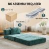 Convertible Floor Sofa Bed With Fixed Shape Frame For Living Room - Dark Green - Image 8